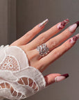 Coffee Blossom Handmade Press On Nails