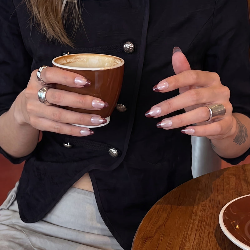 Glazed French Handmade Press On Nails