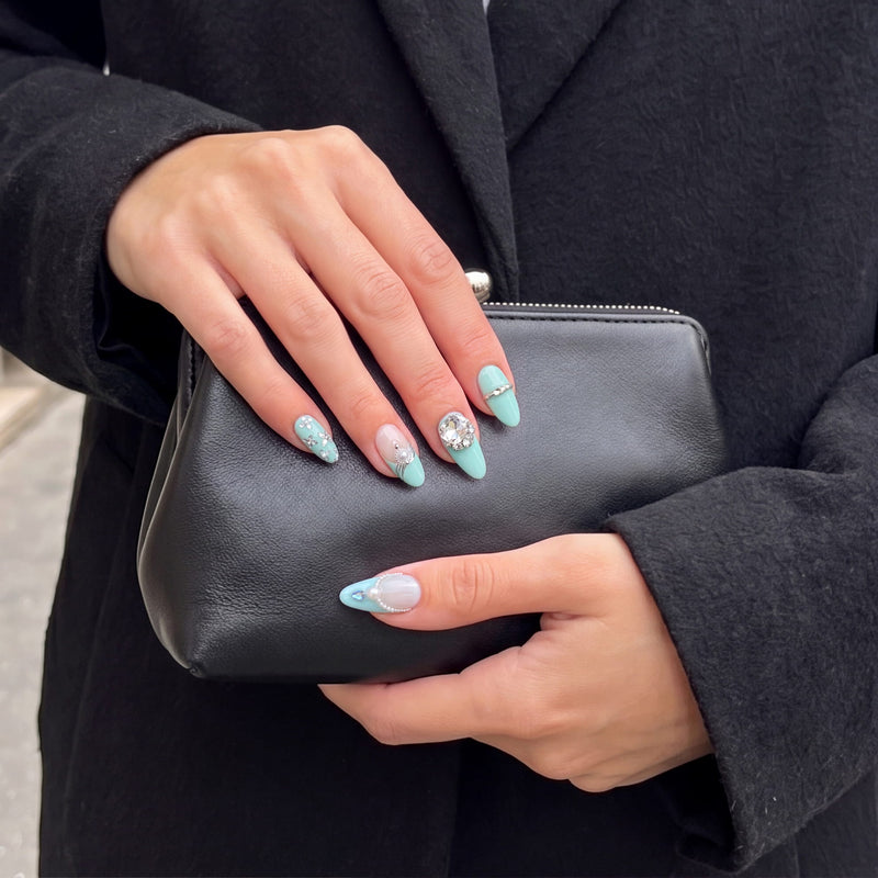 Aqua Bijou Handmade Press On Nails