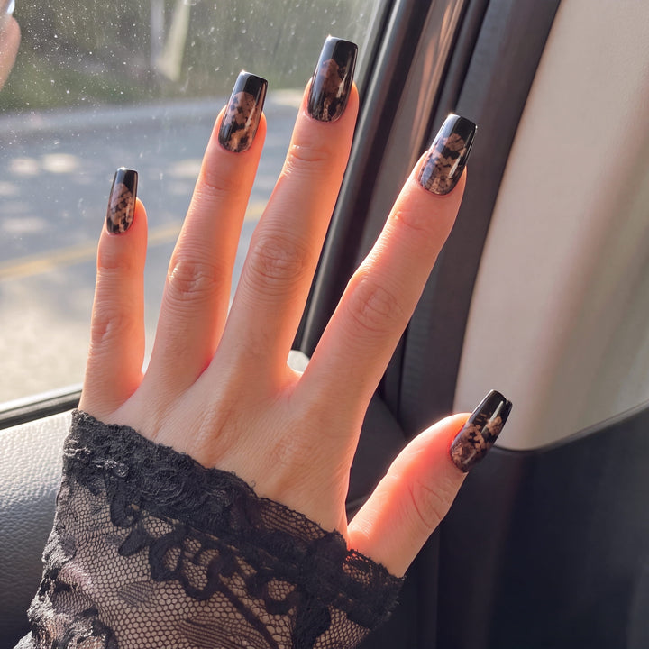 Nocturne Gild Handmade Press On Nails