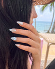 Bluebell Gingham Handmade Press On Nails
