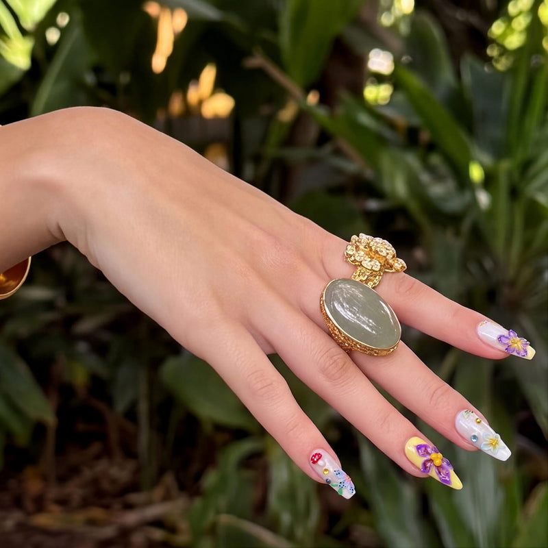 Floral Symphony Handmade Press On Nails