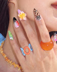 Tropical Cyber-Shell Handmade Press On Nails