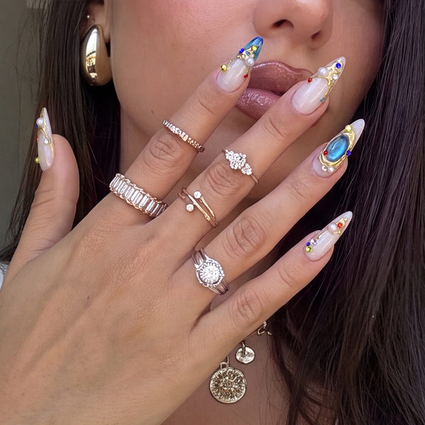 Gilded Relic Blue Handmade Press On Nails