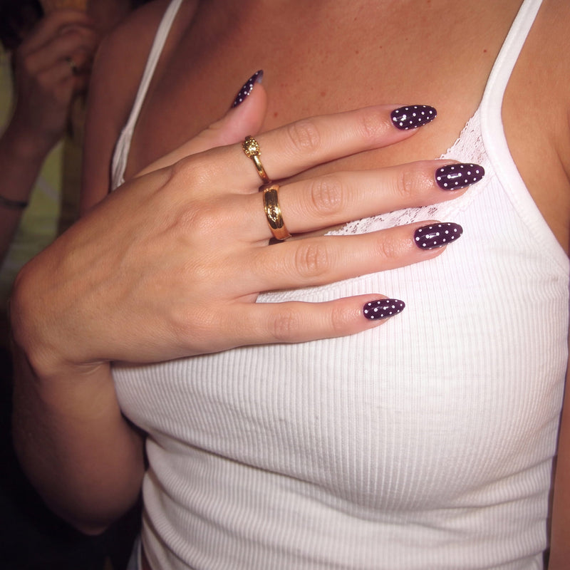 Cocoa Dots Handmade Press On Nails