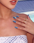 Azure Mirage Handmade Press On Nails