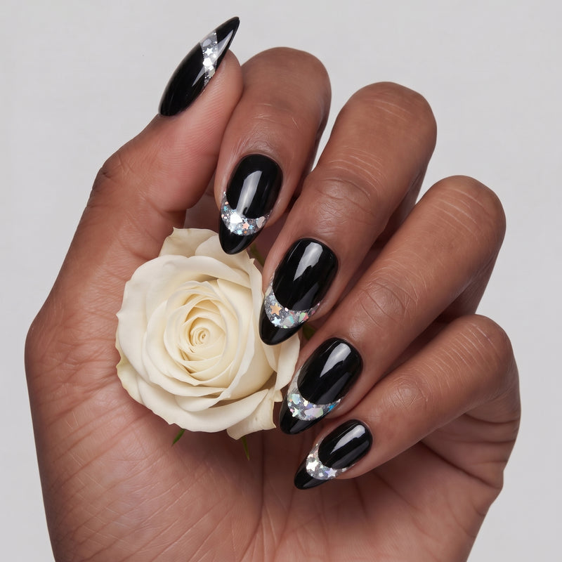 Midnight Spark Handmade Press On Nails