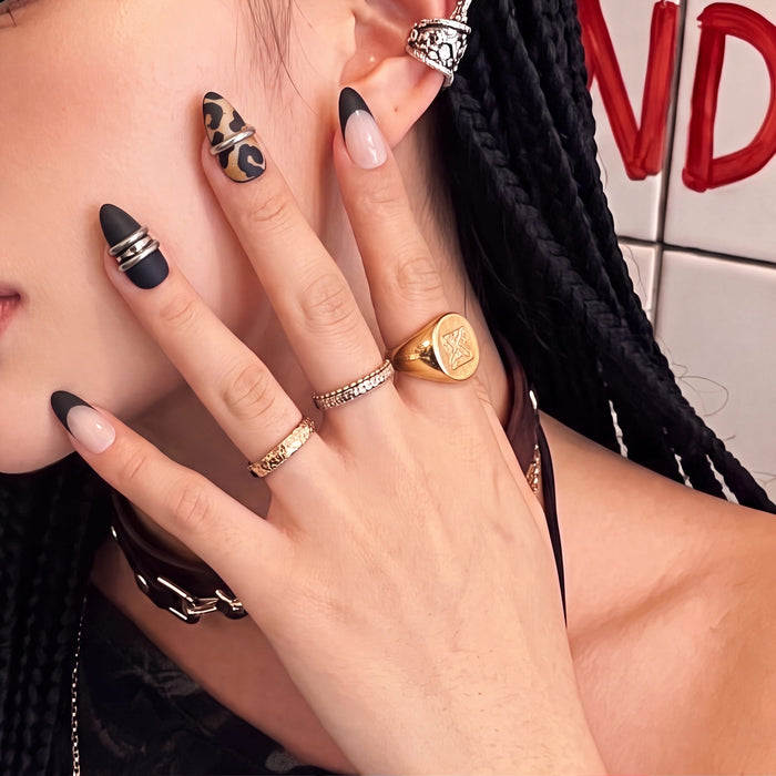 Leopard Metal Handmade Press On Nails