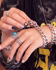 Leopard Metal Handmade Press On Nails