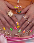 Tropical Jelly Bloom Handmade Press On Nails