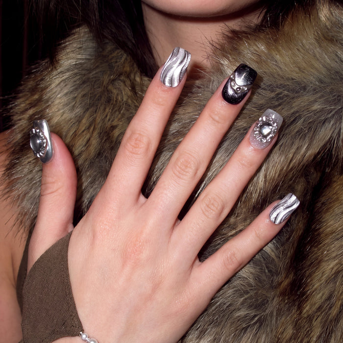Obsidian Protection & Root Grounding Handmade Press On Nails