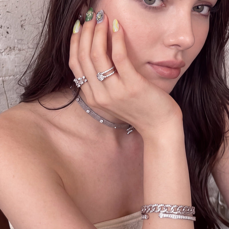 Green Quartz Career &amp; Vitality Handmade Press On Nails