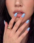 Choco Sky Dots Handmade Press On Nails
