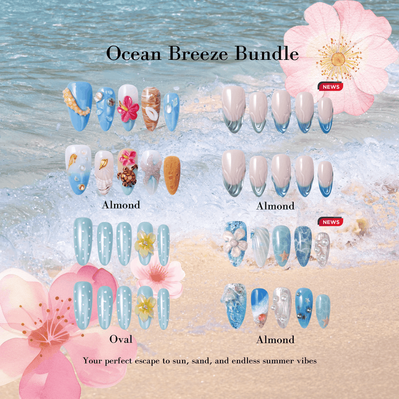Ocean Breeze Bundle Handmade Press On Nails