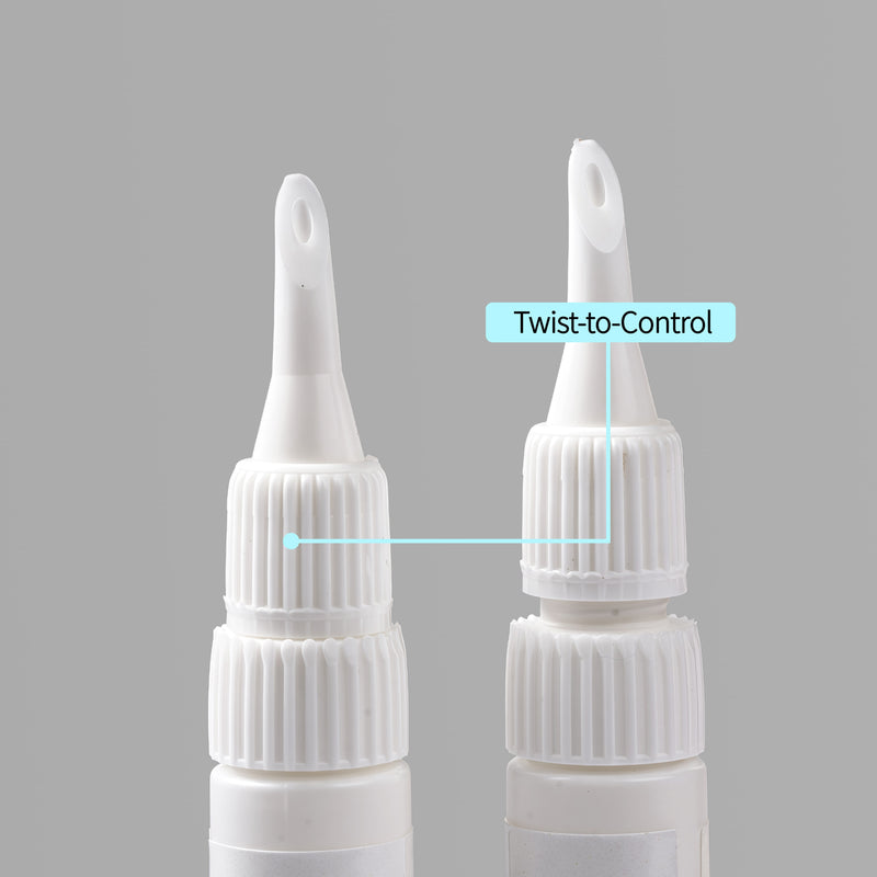 Close-up of Beyondcanva glue remover pen twist-control tip and nozzle on a gray background