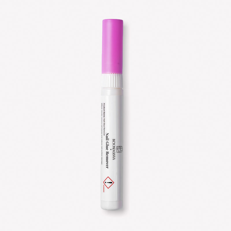 Beyondcanva nail glue remover pen with pink cap shown upright on a clean white background