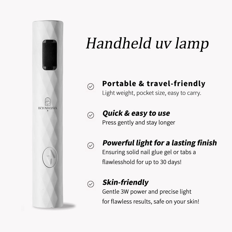 White Beyondcanva handheld UV nail lamp with portable, quick-use, powerful and skin-friendly features