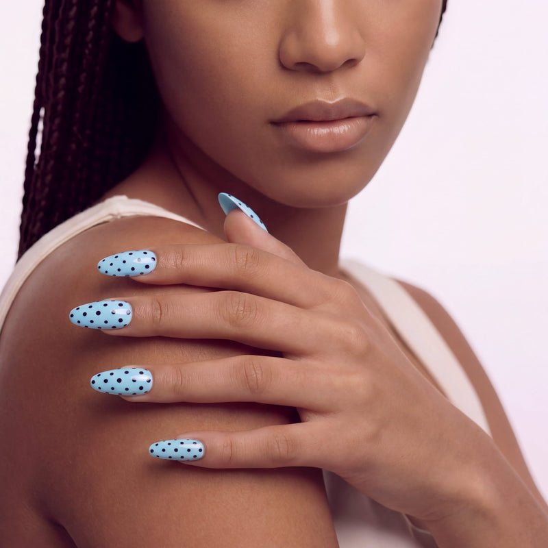 Choco Sky Dots Handmade Press On Nails