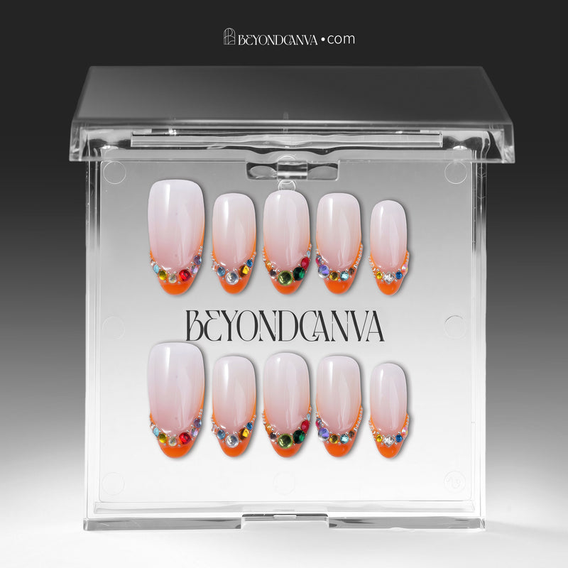 Jewel Sunset Handmade Press On Nails
