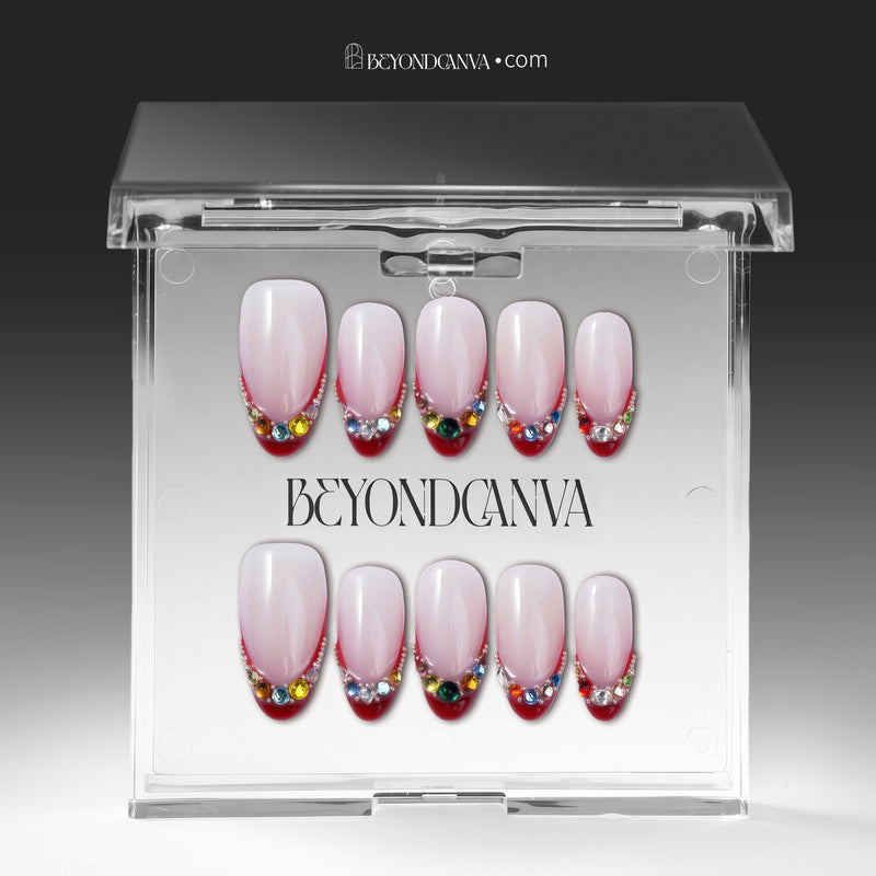 Jewel Sunset Handmade Press On Nails